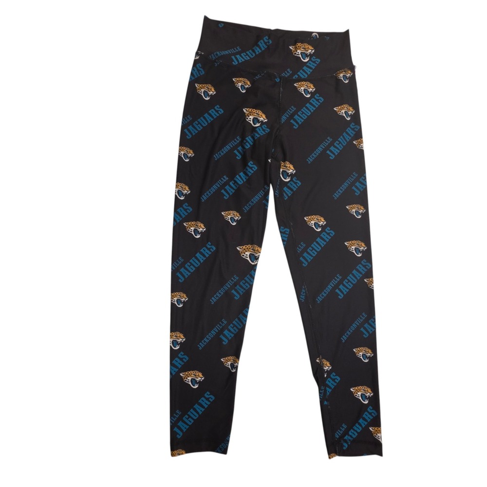 NFL Womens Jacksonville Jaguars Sleepwear Leggings Black All Over Print Medium